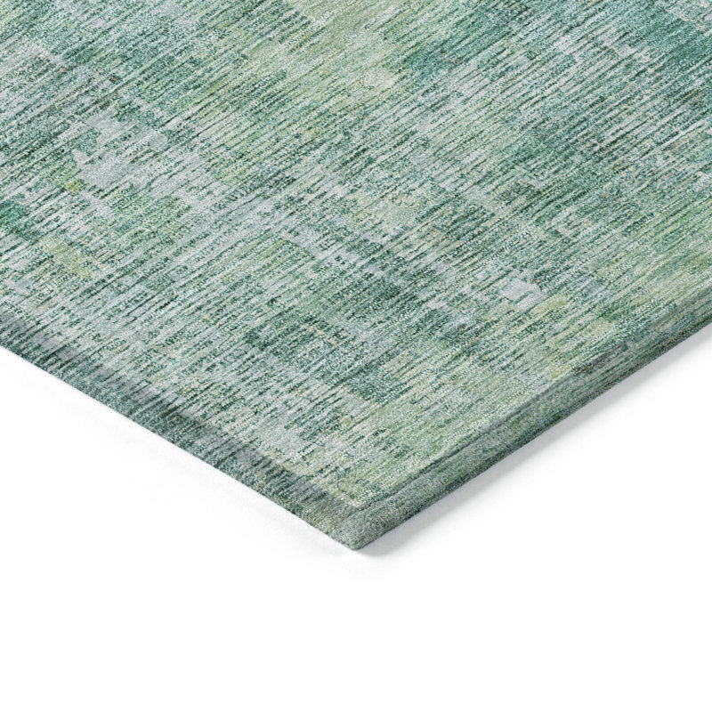 Machine Washable Indoor/Outdoor Claudian ACN1237 Teal Rug, Rectangle 8' x 10'
