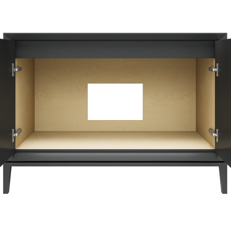 Alexandra Single Bath Vanity, Off Black, Polished Chrome, 48"