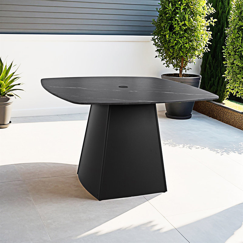 Table de salle à manger carrée, Noir