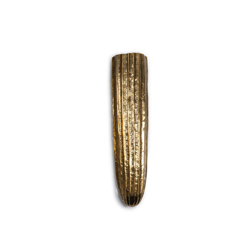 Ranura Lg Grooved Gold Vase, 12.25" H x 2.5" W x 3" D