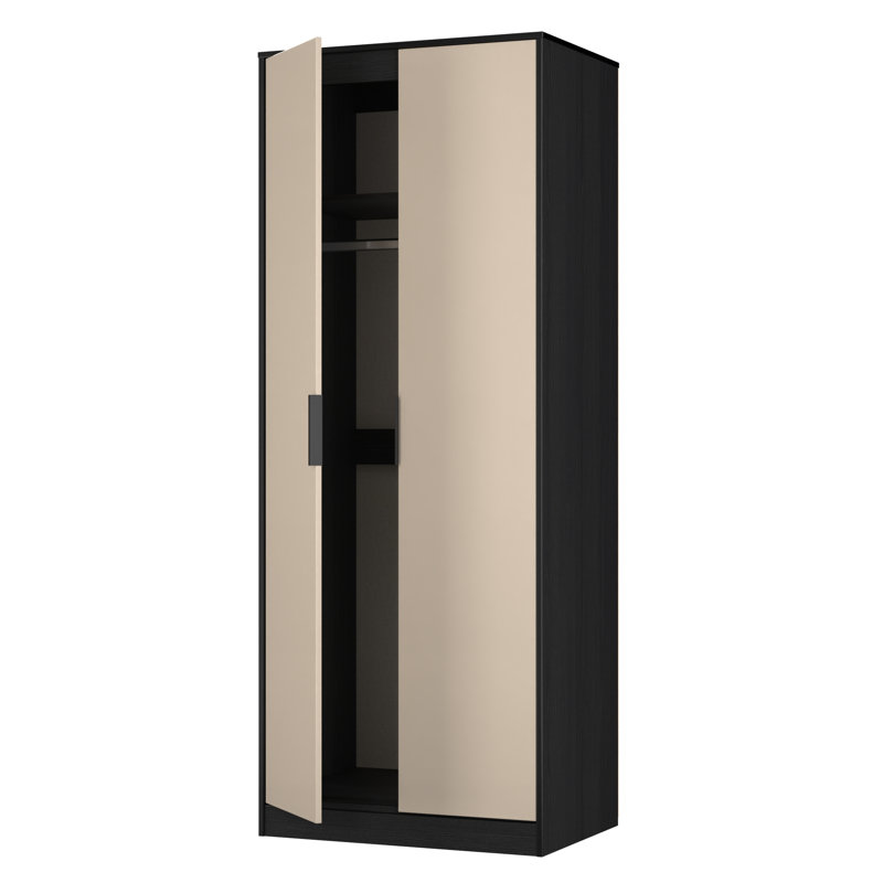 Bibek Manufactured Wood Wardrobe, Mushroom Matt/Black