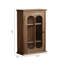 Armoire de rangement murale 17,72 "rétro française noyer noir brun, tablette de présentation pour tasses de cuisine et salle à manger