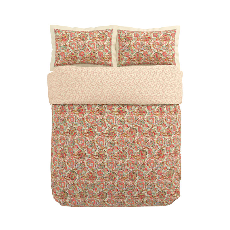 Elysian Cotton Floral Duvet Cover Set with Pillowcases, Double Duvet Cover Set + 2 Pillowcases