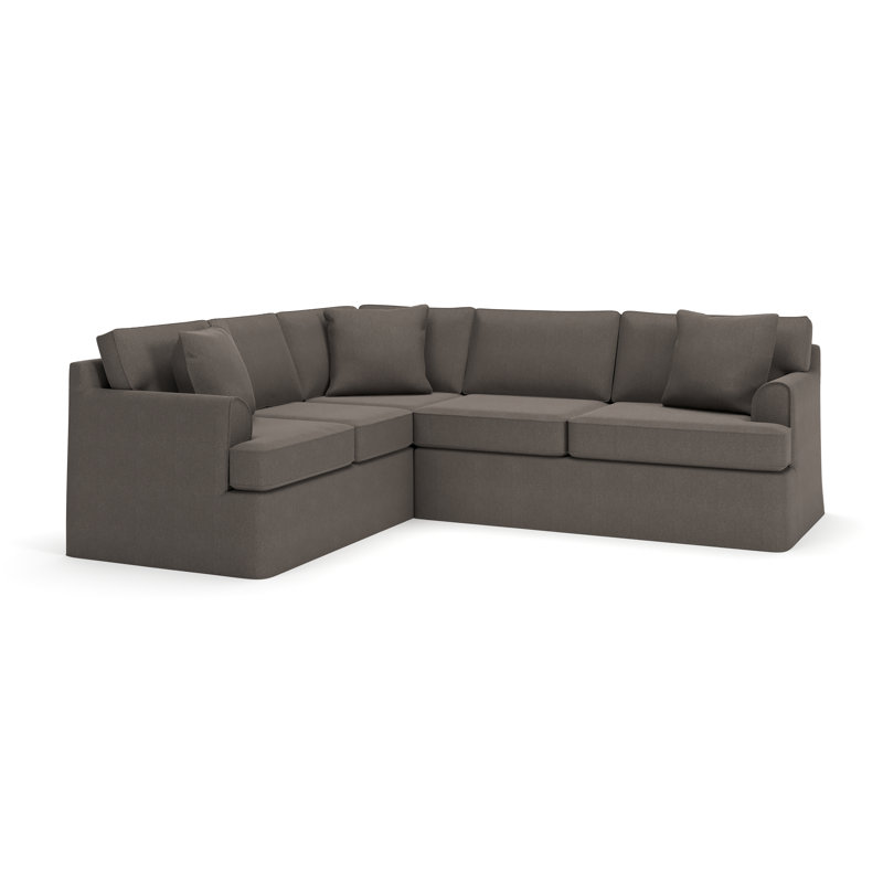 Canapé modulaire 2 pièces Conradina, Orienté à gauche (vu de face), Tissage natté gris anthracite Drusky Sustain®