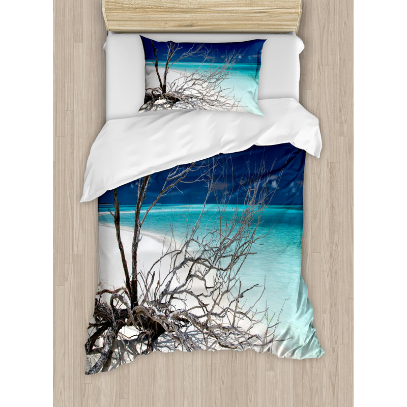Driftwood Coastal Polyester Duvet Cover, Twin