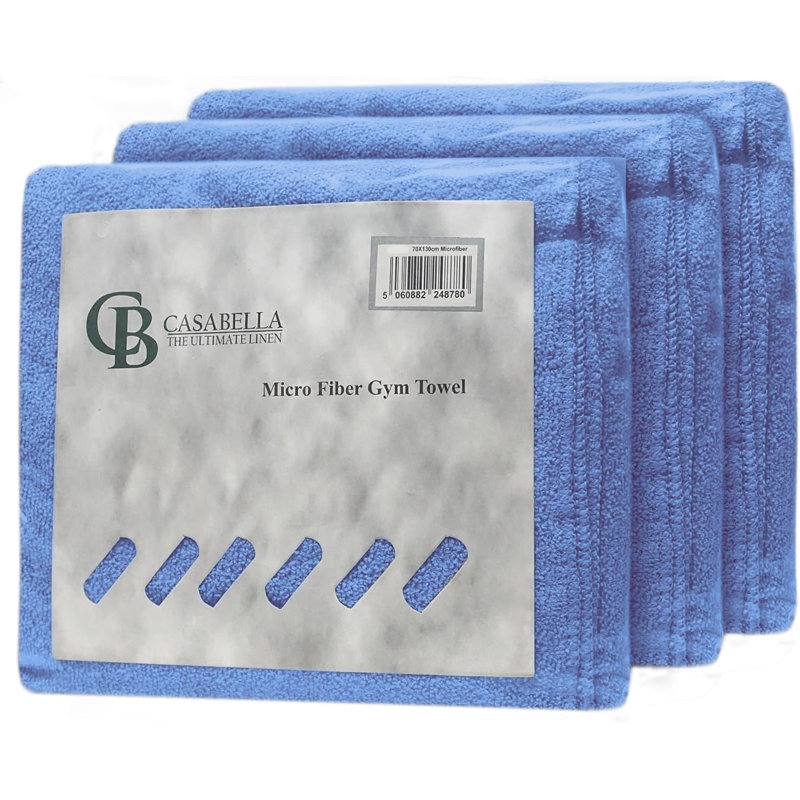 Microfiber Fast Drying Bath Towel, 3, Blue