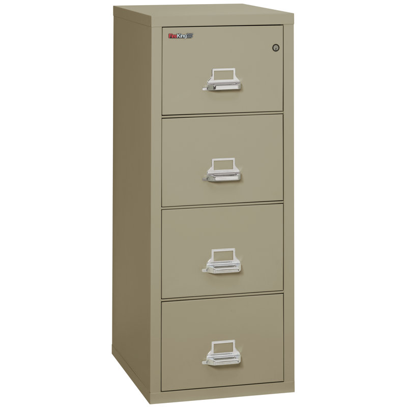 Fireproof 20.8125'' Wide 4 -Drawer Steel File Cabinet, Pewter, E-Lock