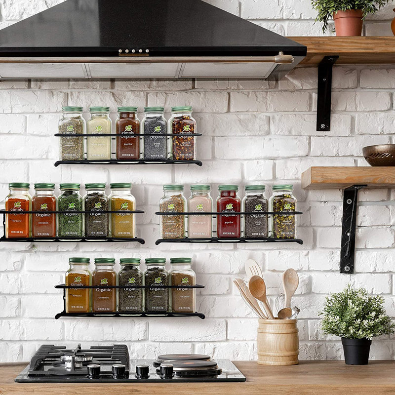 Wall Mounted Spice Racks Set Of 4