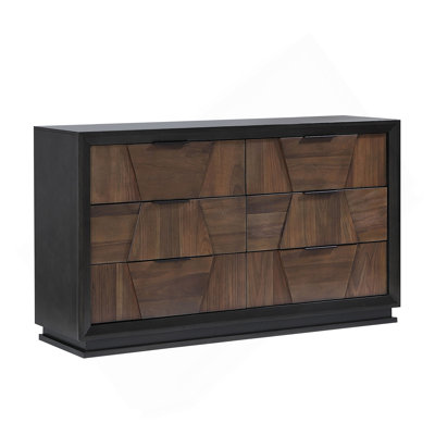 Houston Traditional Style 6-Drawer Dresser Made With Wood In Walnut (THIS ITEM INCLUDES DRESSER ONLY)