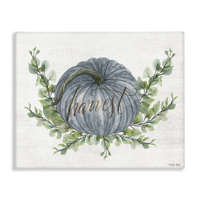 Blue Harvest Pumpkin Canvas Wall Art by Cindy Jacobs