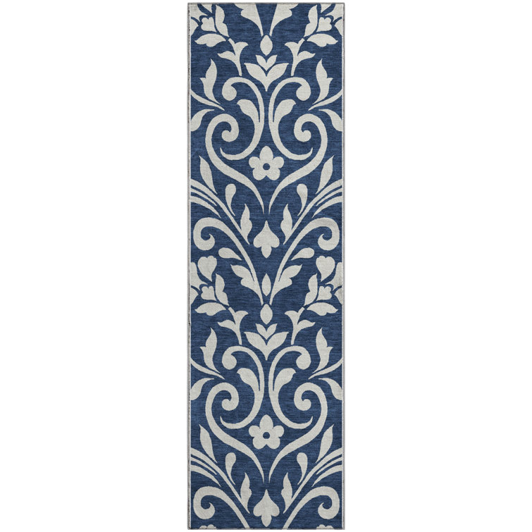 Premium Machine Washable Prisco Navy Rug