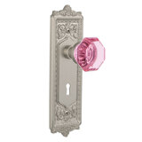 Egg & Dart Plate with Decorative Keyhole and Waldorf Pink Door Knob