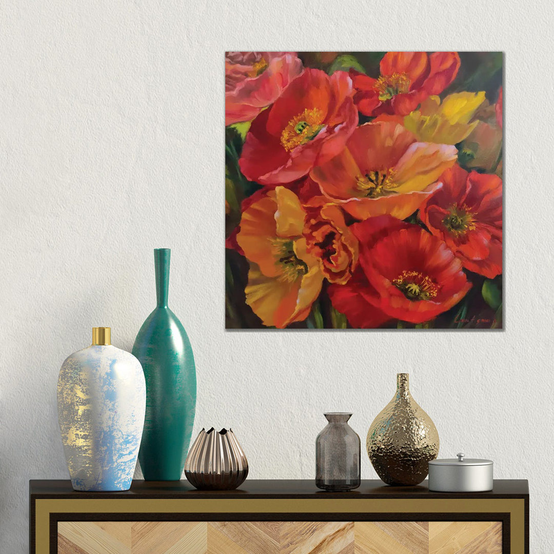 Mohnblumen von Jane Lantsman - Galerie-verpackte Leinwand Giclée auf Leinwand