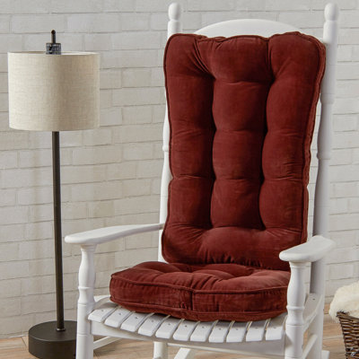 Reversible Microfiber Rocking Chair Cushion Set