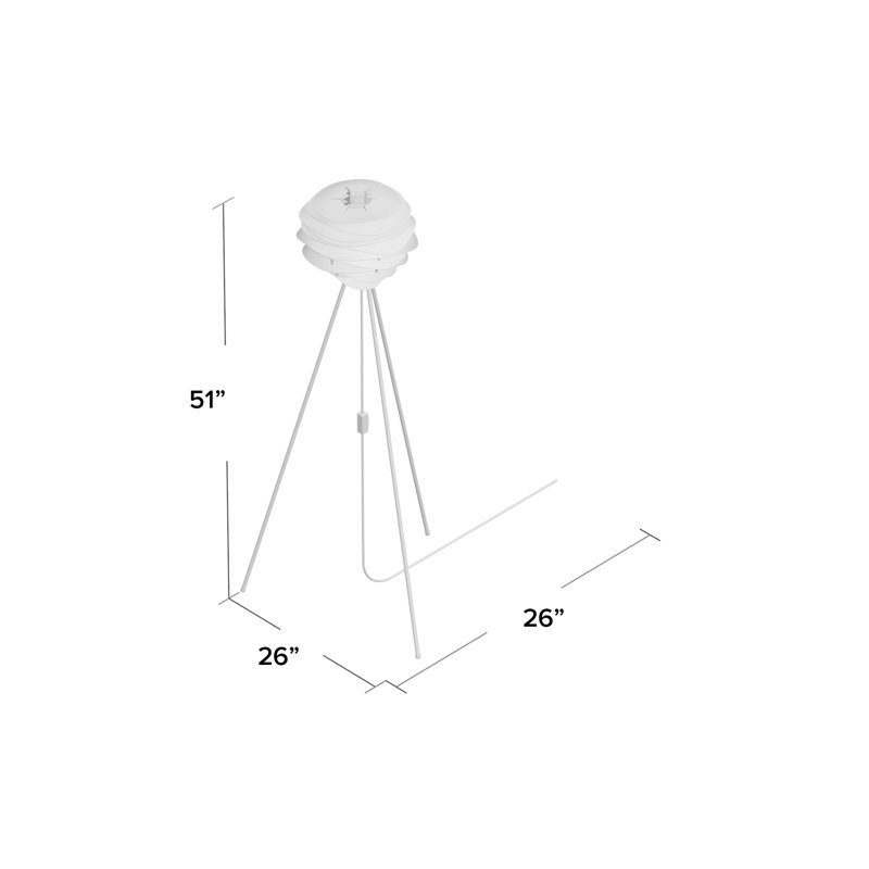 Bourdon 51'' Tripod Floor Lamp, White