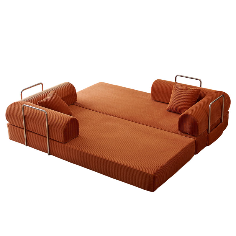 Canapé à compression de 78,8 po, canapé-lit convertible au sol avec support pour dossier, canapé-lit modulaire pour la chambre à coucher du salon