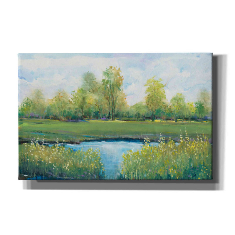 «Tranquil Park II» par Tim O'toole, art mural sur toile, H 26 po x l 40 po x P 1,5 po