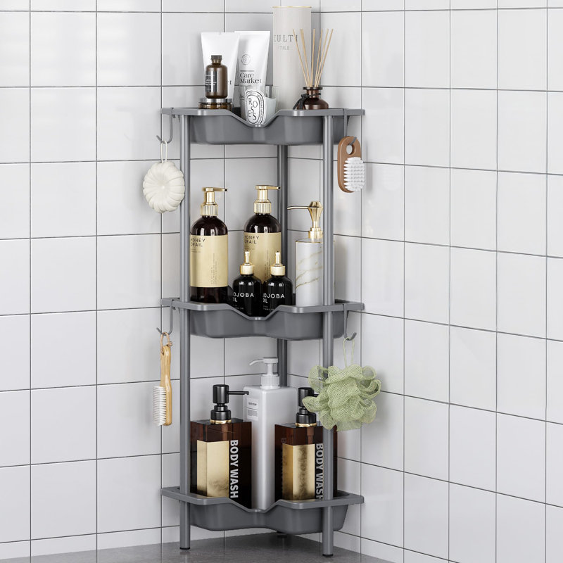 Metal Freestanding Bathroom Shelves, Grey
