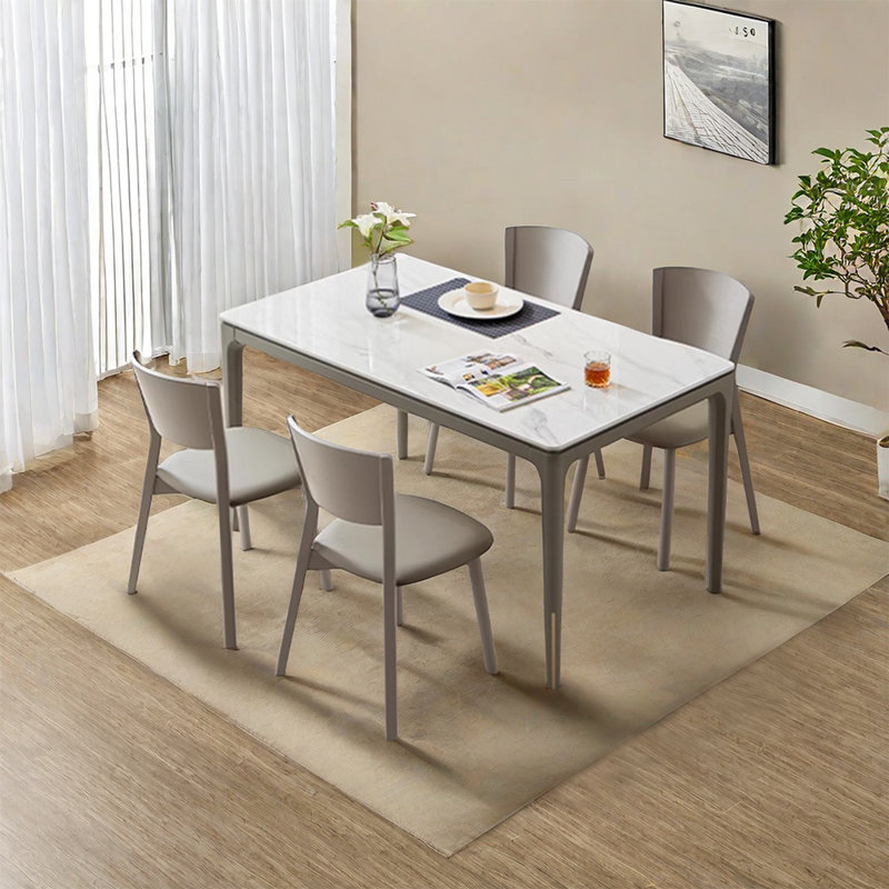 Ensemble de salle à manger rectangulaire moderne simple L 55,11 po x l 31,49 po, Ensemble repas 5 pièces