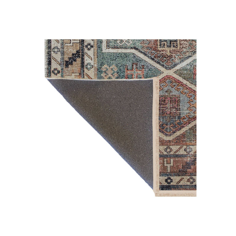 Tapis décoratif lavable à la machine multicolore, Tapis de couloir 3 pi 3 po x 9 pi 10 po