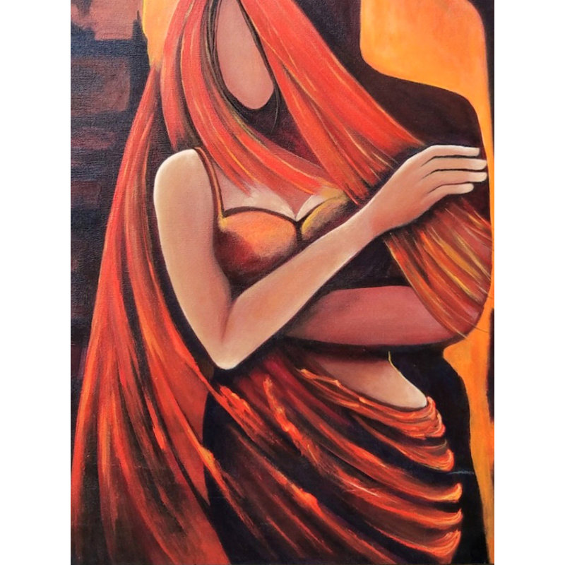 Moment d'amour | Acrylique sur toile | Par Alka Sengar | Avec cadre