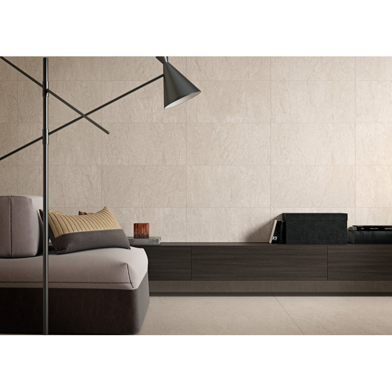 24" x 47" Porcelain Wall & Floor Tile, Beige