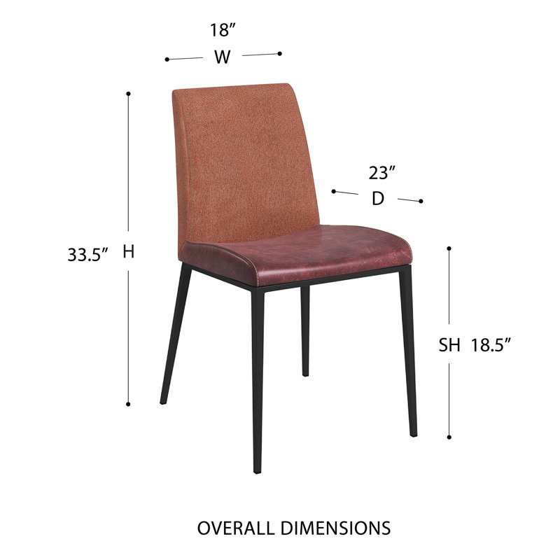 Chaise d'appoint Shambrae, Simili cuir brun foncé