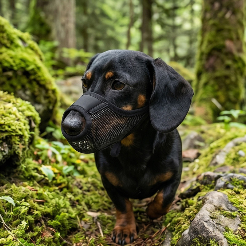 Museau respirant en maille pour chien, noir, BKS