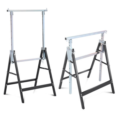 Ensemble de 2 supports de banc de travail robustes réglables à 7 vitesses pour chevalet pliable Capacité de 440 lb