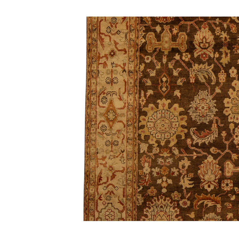 Tapis rouge / brun / beige de haute qualité