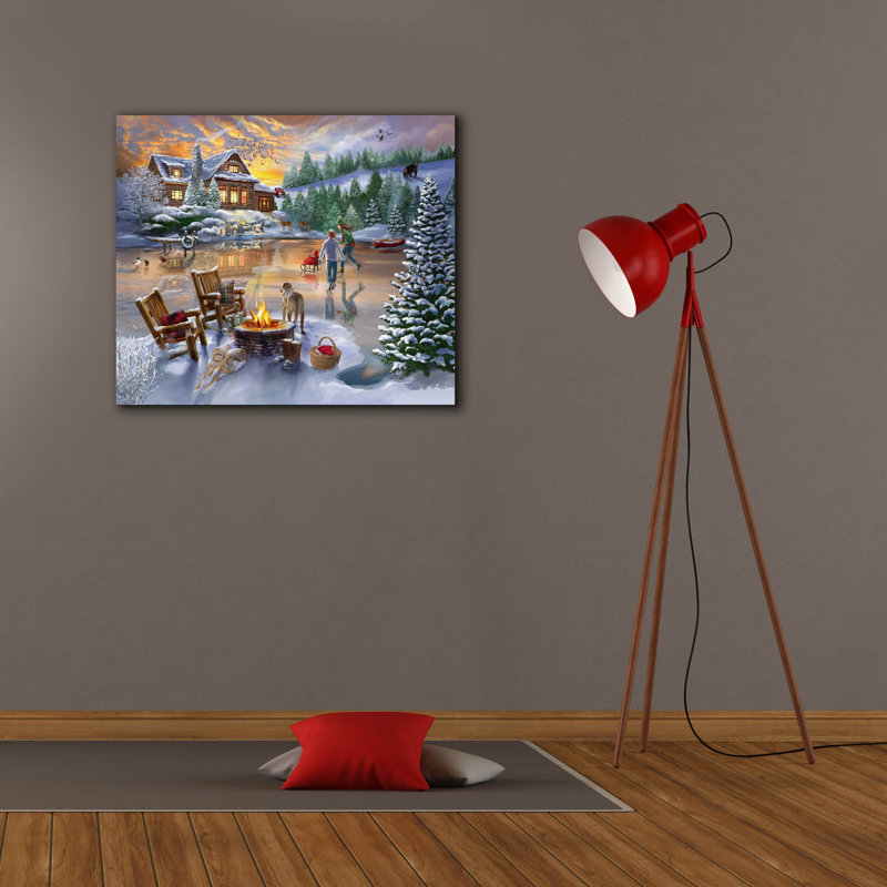 «Evening Skate» par Bigelow, illustrations sur toile, H 26 po x l 30 po x P 1,5 po