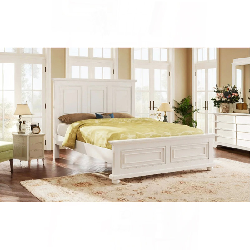 Structure de lit en pin style traditionnel traditionnel style campagne et campagne, Grand lit, Brun