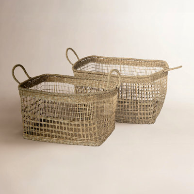 Reverie Handwoven Seagrass Storage Bin Set