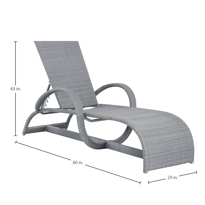 Halo N-Dura Resin Wicker Outdoor Chaise Lounge, Halo #24 Oyster