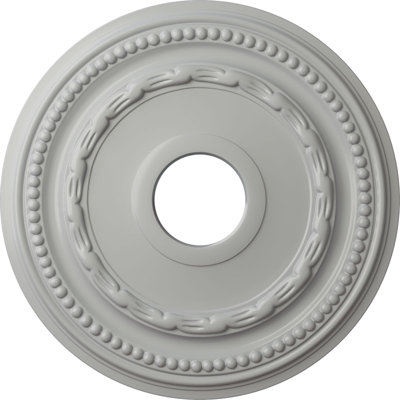 Endurathane Federal Ceiling Medallion, 15 3/8"OD x 3 5/8"ID x 1"P (Fits Canopies up to 8 1/2"), Hand-Painted Frost Finish
