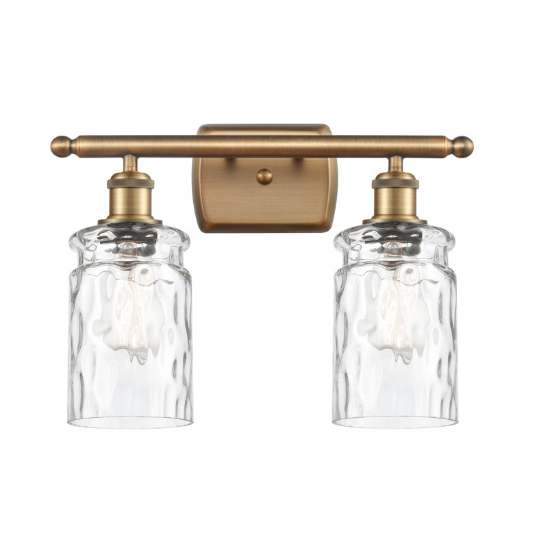 Barner 2 - Light Dimmable Vanity Light, 3.5 Watt Vintage LED Bulb, Clear Waterglass, Brushed Brass