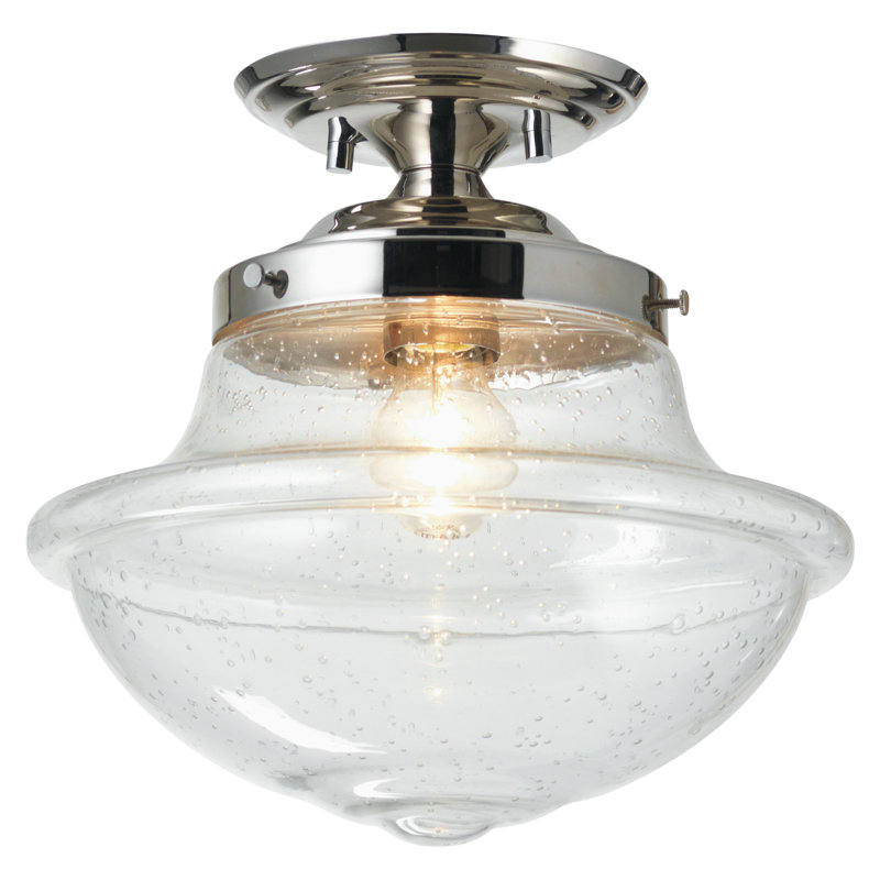 Ceasar Glass Flush Mount, Chrome