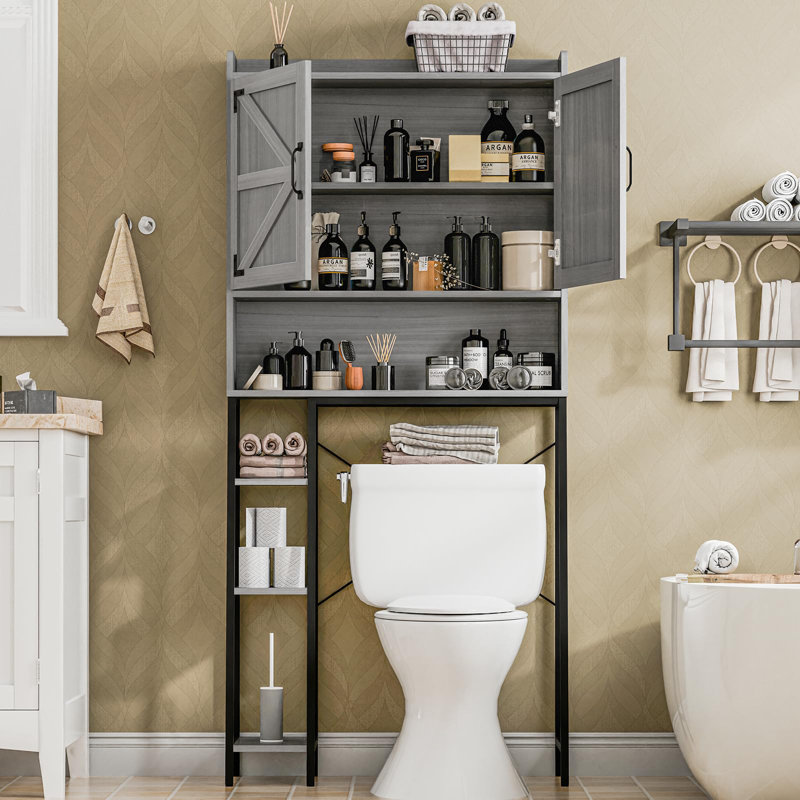 Armoire de rangement au-dessus de la toilette, Gris
