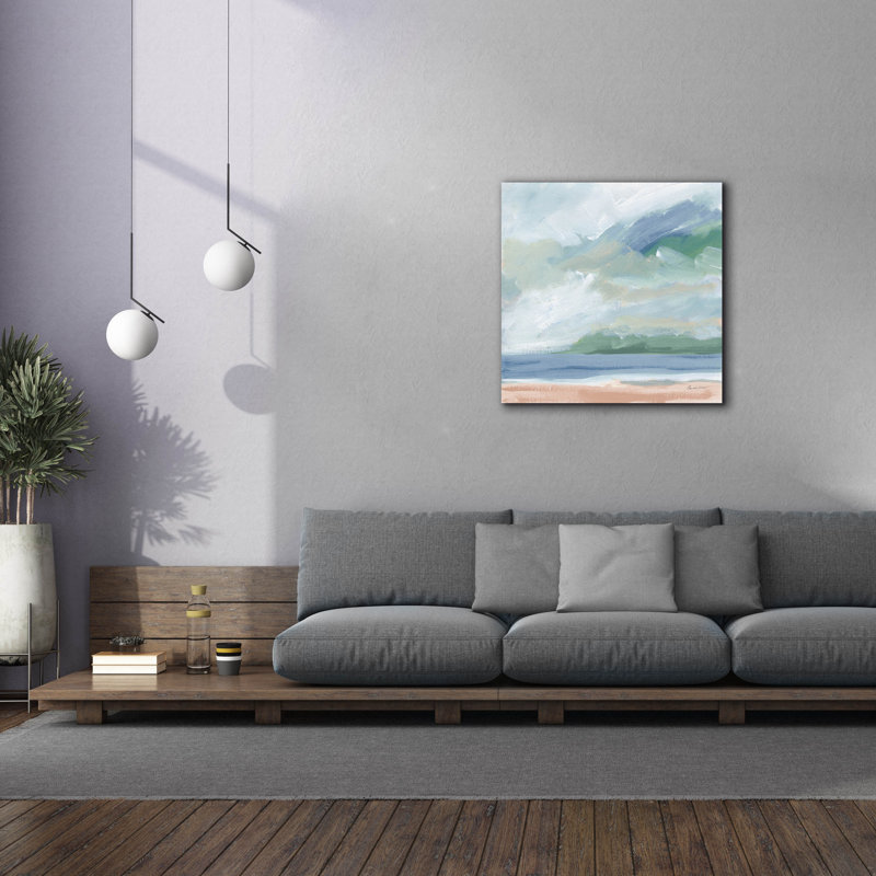 Art mural sur toile Dovecove «Lake Beach Blue» par Pamela Munger, H 37 po x l 37 po x P 1,5 po