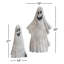  Set of 2 Painted Metal Ghost Yard Decor 35" H Grey Halloween Yard Display Figures