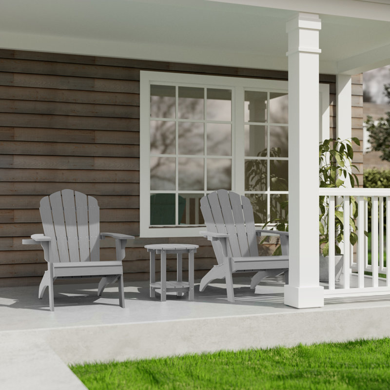 Oversized Adirondack 3 Piece Seating Group, Gray