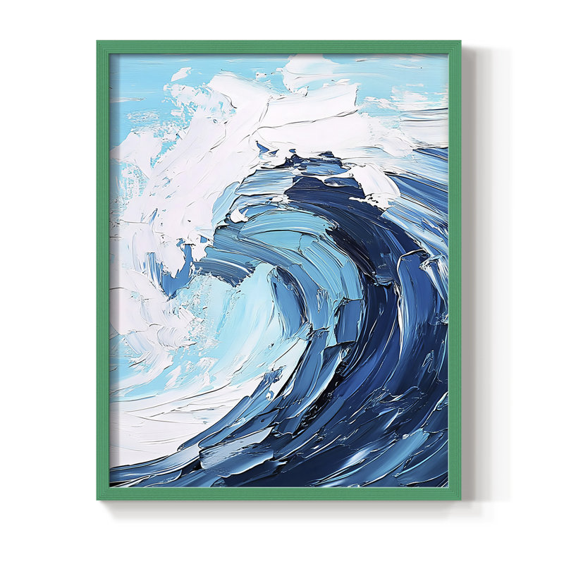 NAUTICAL Series Lxxxx, reproduction encadrée - bois massif, Vert, H 30 po x l 24 po