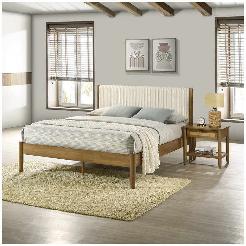 Ensemble de chambre à coucher en bois d'hévéa 4 pièces Vichy