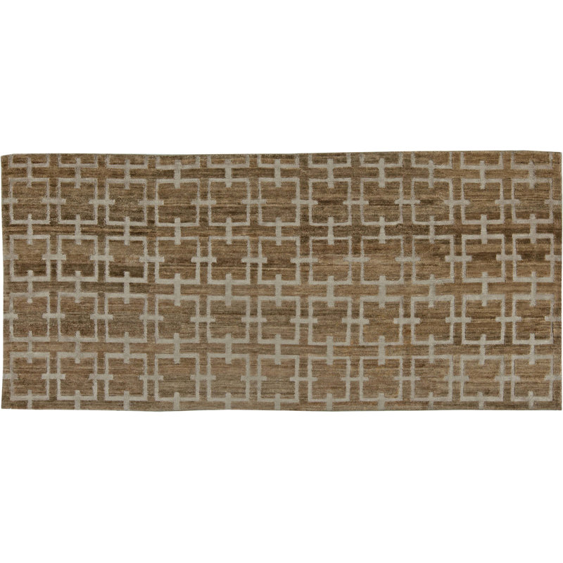 Modern One-of-a-Kind Rectangle 4'3" X 7' Hand Knotted Area Rug
