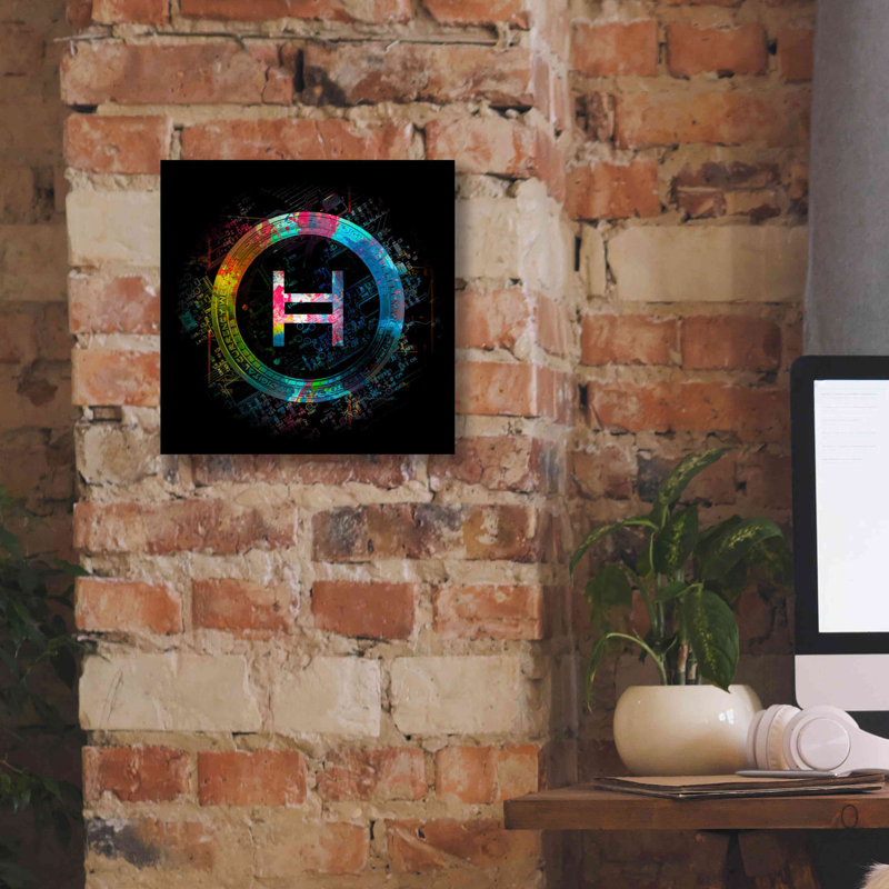 «HBAR Hedera Crypto» par Epic Graffiti Portfolio, H 12 po x l 12 po x P 0,75 po