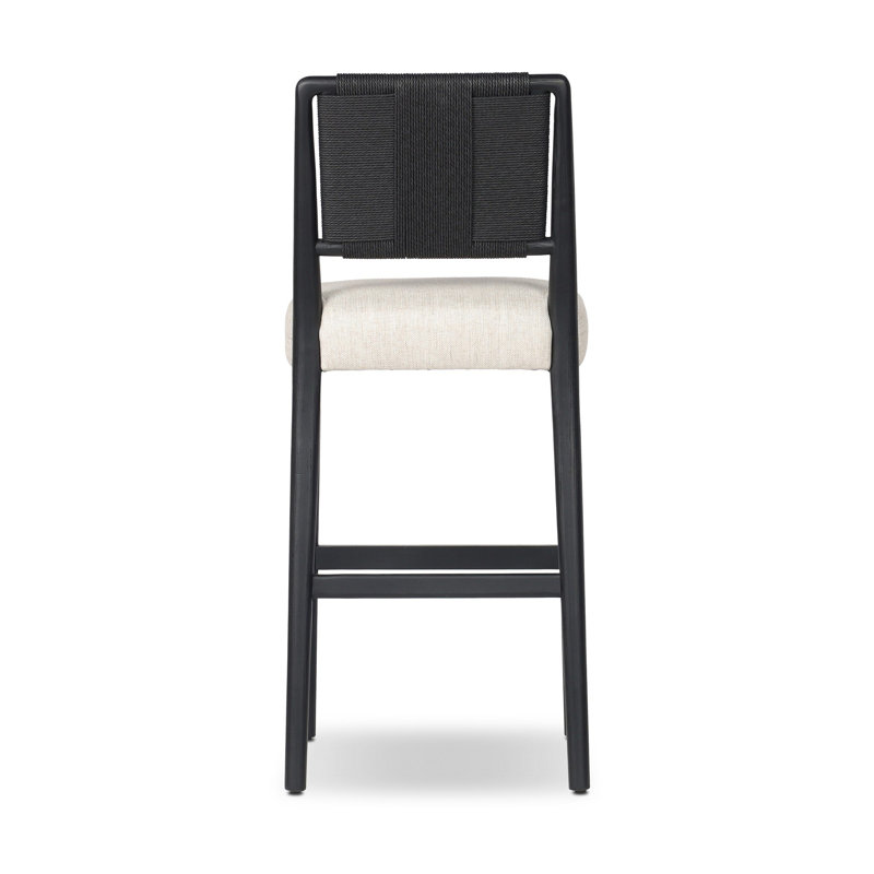 Rothler Stool-Alcala Wheat-Counter, Counter Stool (27” Seat Height), Essence Natural/Rayon/Viscose, Black Brushed Ash