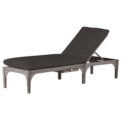 Club Teak 82.38" Long Reclining Single Chaise with Cushions