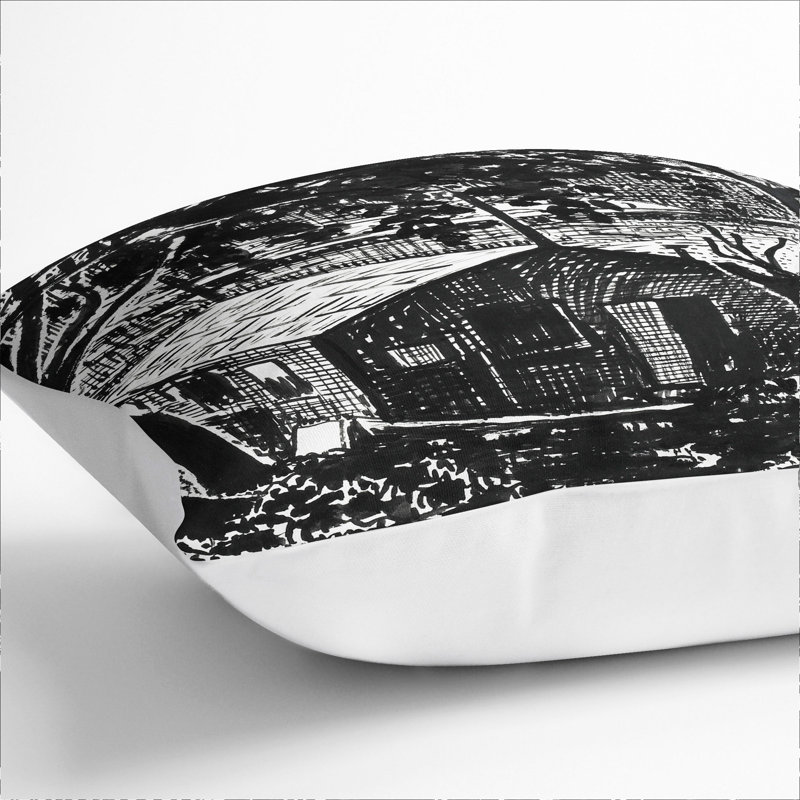 House In The Woods Square Throw Cushion, White, 40cm H x 40cm W x 15cm D