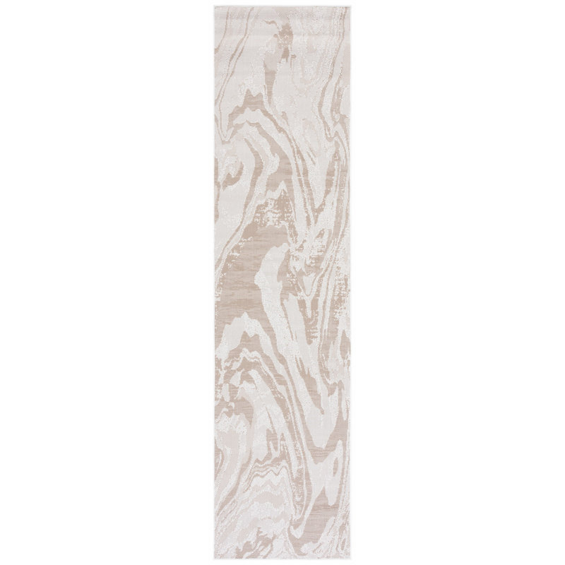 Tapis d'intérieur / extérieur abstrait lavable à la machine Martha Stewart, Tapis de couloir 2 pi 2 po x 9 pi