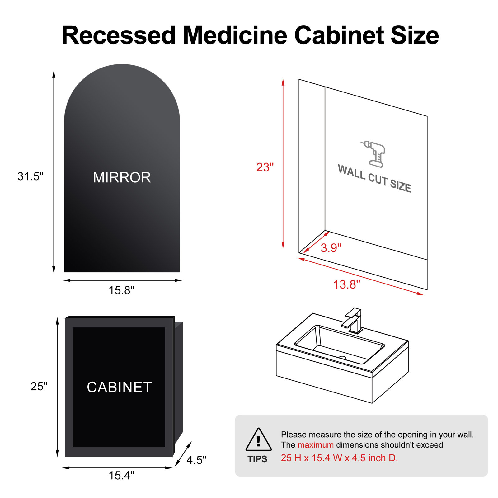 Poulton Medicine Cabinet, 31.5" H x 15.7" W, Brushed Light Gold
